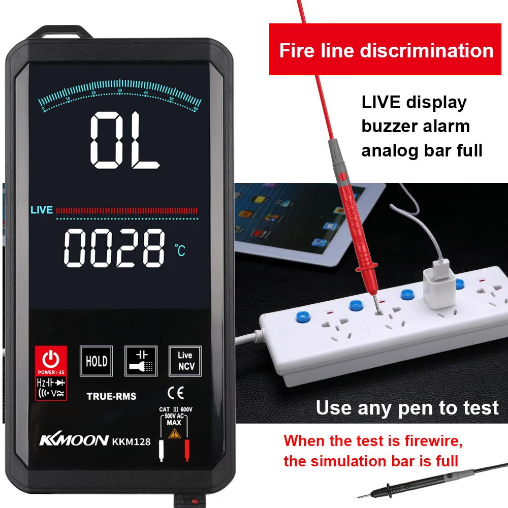 Сенсорный мультиметр цветной экран ультра тонкий Измеритель сопротивления