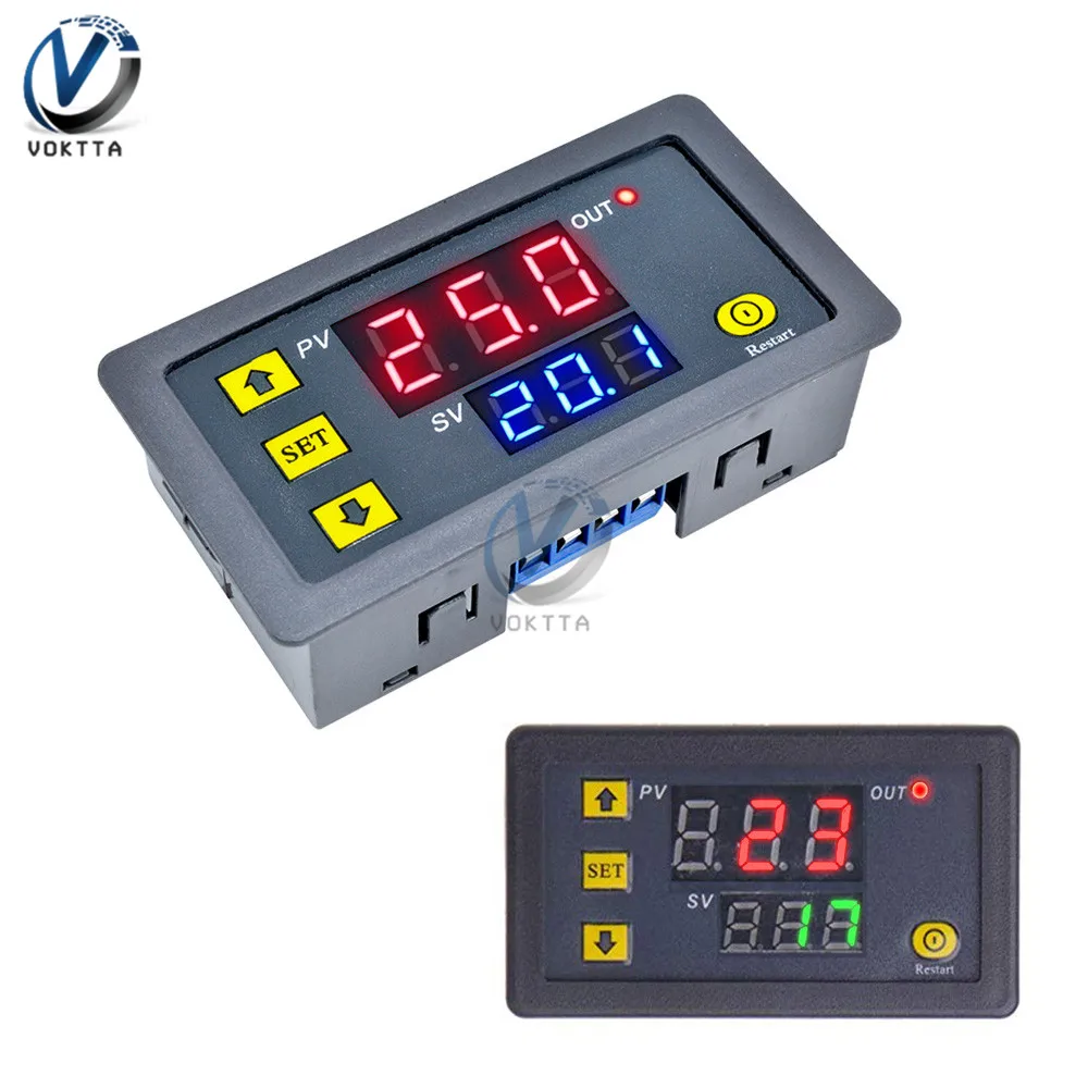 DC 12V 24V AC 110V 220V Цифровой цикл реле задержки таймера светодиодный модуль двойной