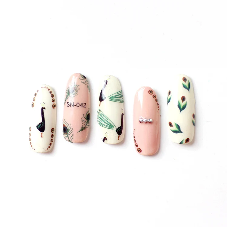 Светящиеся наклейки для ногтей с Луной звездой сердечком пером и цветком