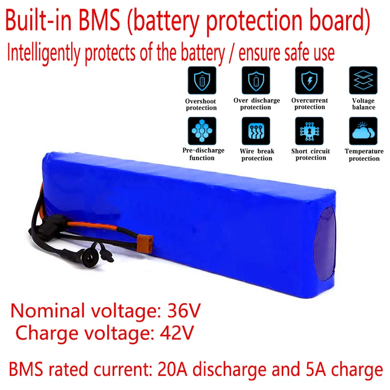 36V10Ah 18650 lithium battery pack 10S3P 600W or less suitable for scooter E Twow m365 pro ebike backup power supply | Электроника