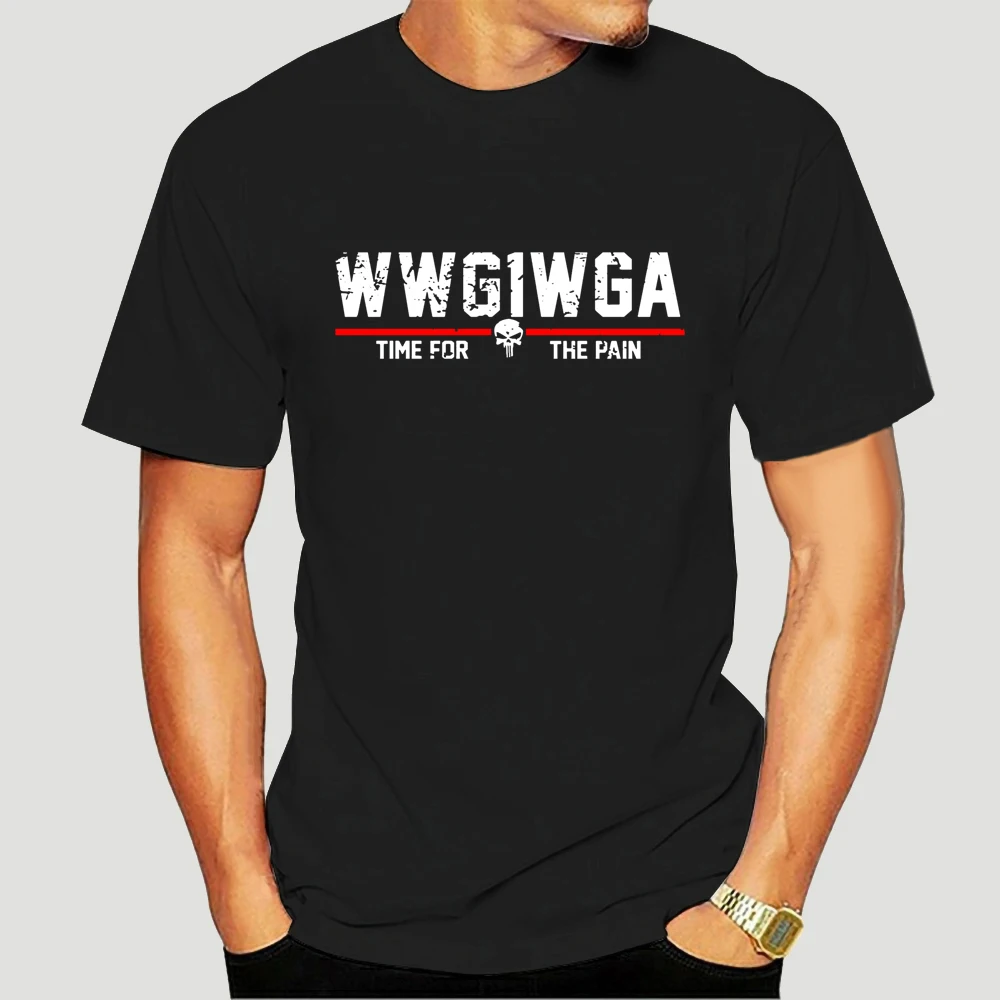 

100% Cotton Qanon Wwg1Wga Q Anon The Great Awakening Maga Usa Patriot T Shirt Black Men Comfortable