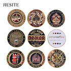 Защитный чехол для покерных карт, металлический сувенир, фишки для покера, дилер монет, аксессуары для игр в покер, 1 шт.