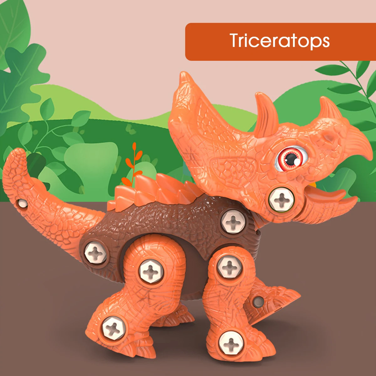 Juego de construcci&oacute;n de dinosaurio t-rex para ni&ntilde;os, con taladro el&eacute;ctrico, dinosaurios, puzle, regalo-3