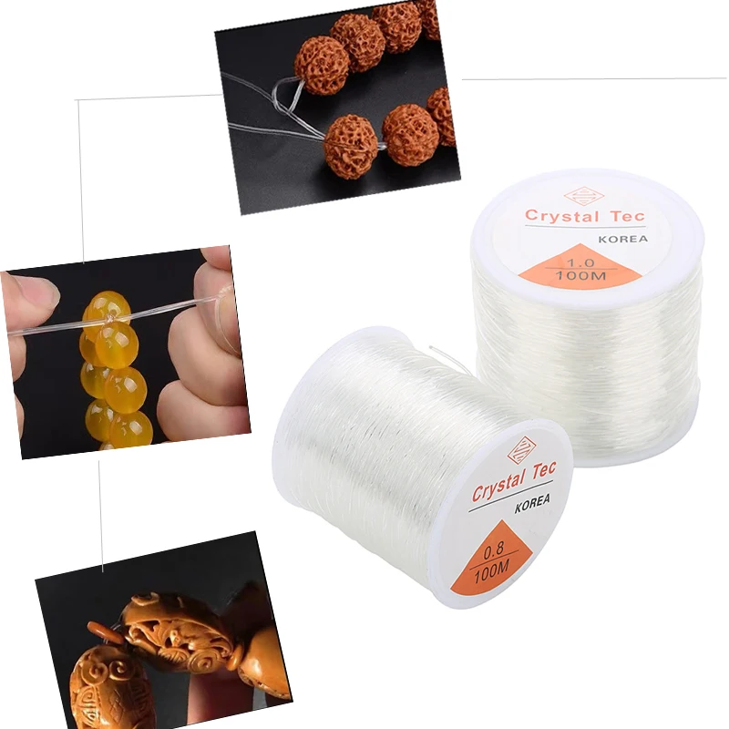 

NEW 10-100M Transparent Stretchy Elastic Rope String Line Cord Beading Beads DIY for Jewelry Making Bracelet&Necklace