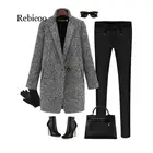 Пальто женское Шерстяное, длинное, с лацканами, для зимы