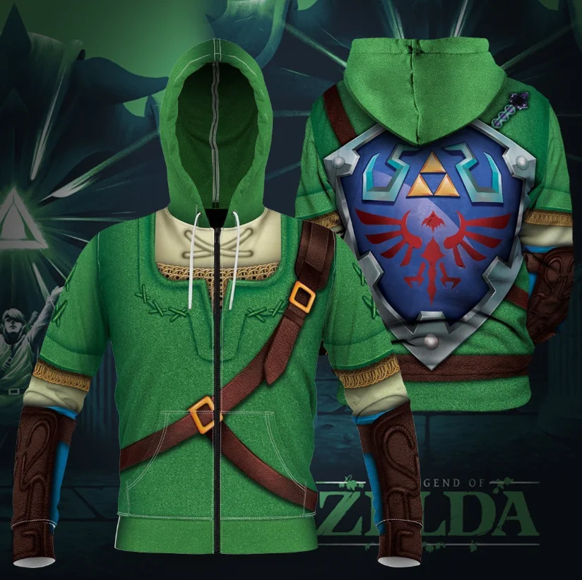 Костюм для косплея из игры The Adventure Of Link Warrior свитшот с символами Зельды толстовки