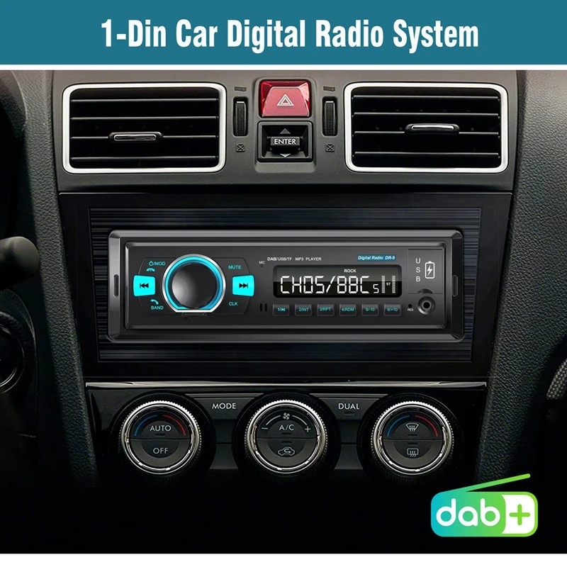 Bt Авто Радио стерео радио Aux вход приемник Dab/Dab +/Fm Usb 12V In Dash 1 Din автомобильный Mp3