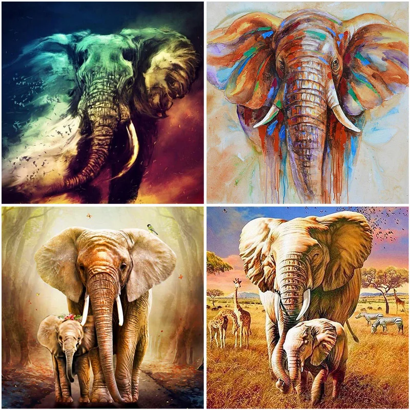 

DIY 5D Diamond Painting Elephant Cross Stitch Kits Full Square Drill Embroidery Diamond Mosaic Animals Wall Art Home Decor Gift