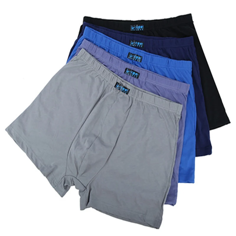 Мужские трусы боксеры большие Однотонные нижнее белье для мужчин 3