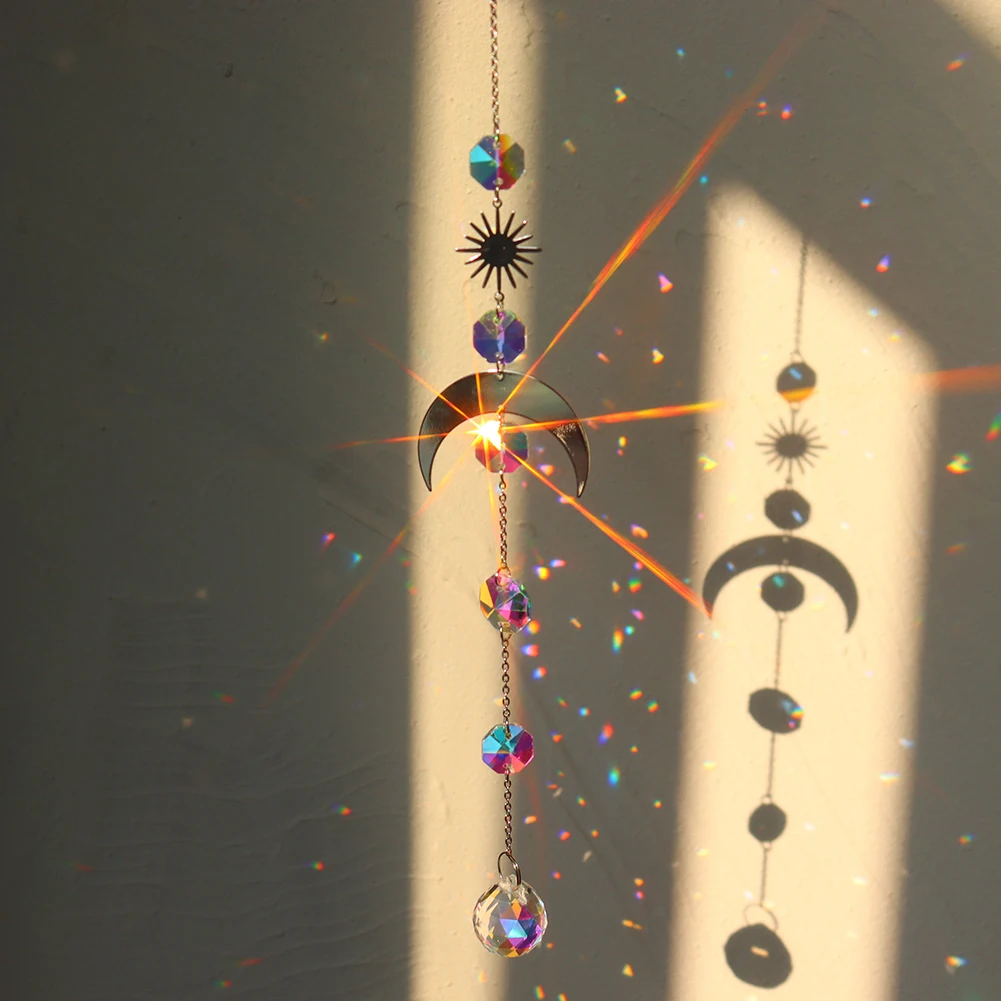 

Crystals Wind Chime Prism Sun Catchers Handmade Jewellery Garden Hanging Pendant Rainbow Chaser Ornament Window Home Decor
