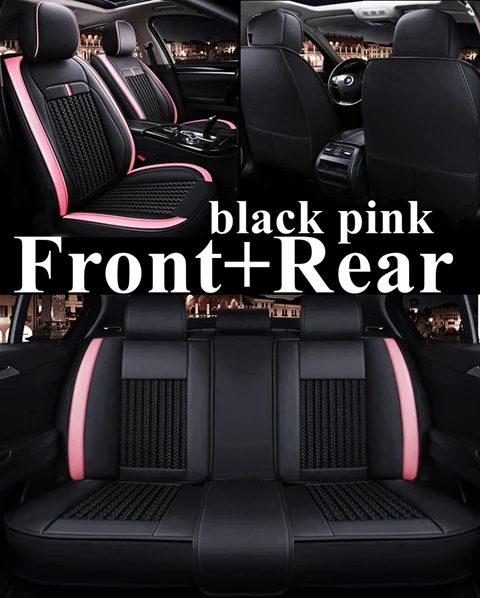 Полный Чехол для автомобильного сиденья для Dacia duster Logan DODGE Challenger Ram Rampage caliber Nitro NEON Caravan jource Dart Avenger - Название цвета: black pink standard