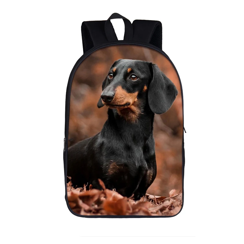 16dachshund32 Собака Йоркширский терьер/Французский рюкзак с изображением бульдога детские школьные сумки для подростков мальчиков девочек Школьный рюкзак Детский Рюкзак bookbag - Цвет: 16dachshund32