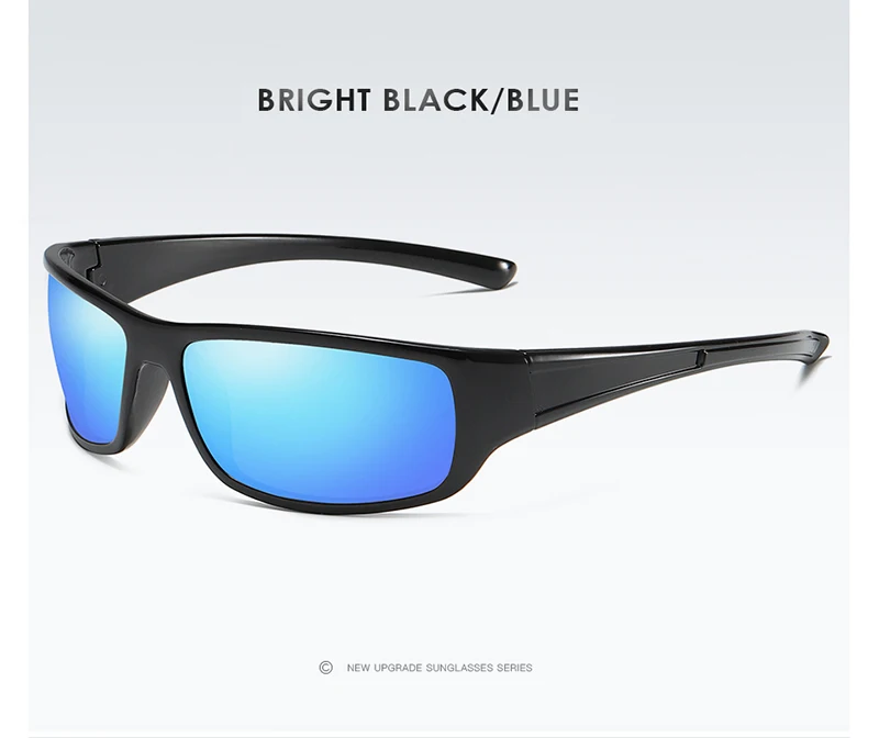 Black - Blue Aoron, новинка, мужские поляризованные солнцезащитные очки для улицы, спортивные мужские солнцезащитные очки s, очки, солнцезащитные очки с защитой от ультрафиолета - Цвет линз: Black - Blue