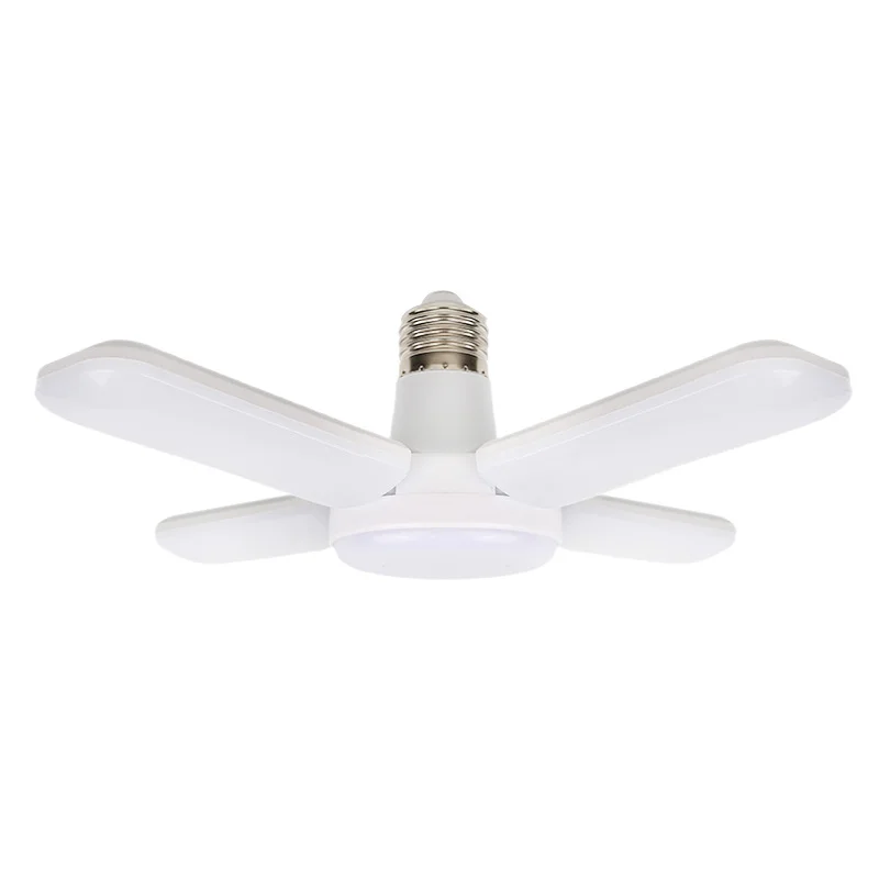 Ventilador de techo bombilla Led para lámpara, miniventilador plegable de 48W con ángulo ajustable para iluminación de garaje de casa, E27