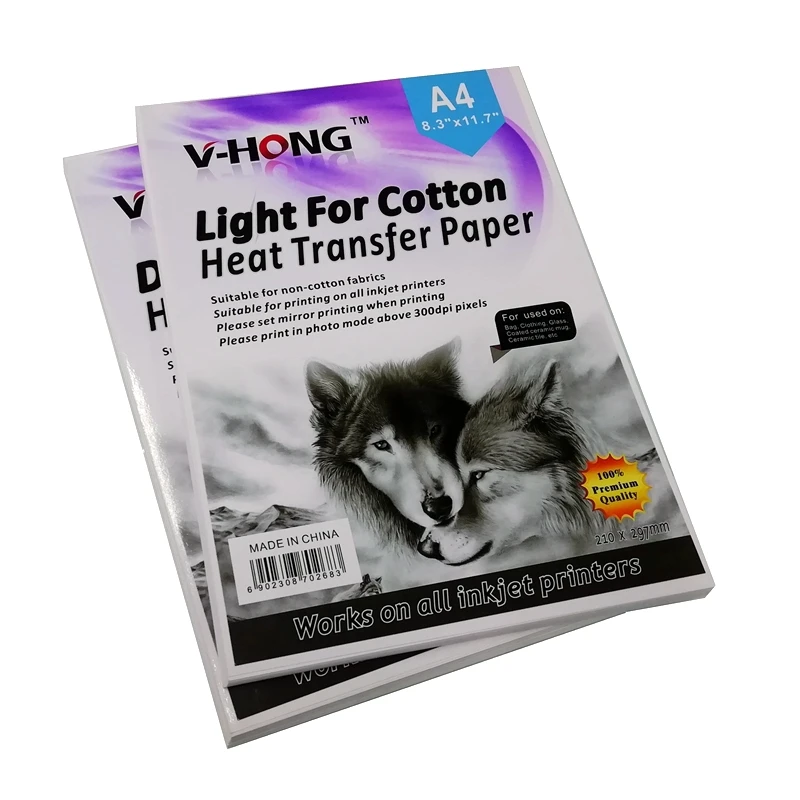 Buy ضوء والظلام لون التسامي ورقة للملابس تي شيرت أبيض ، 20 ورقة ، 8.26x11.7 القطن حبر طابعة نافثة نقل الحرارة ورقة