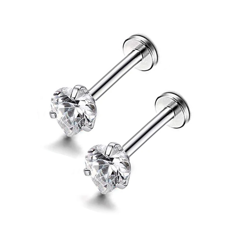 Новинка 1 шт. женские пирсинг ювелирное изделие сердце циркон нос губы шпильки MS88