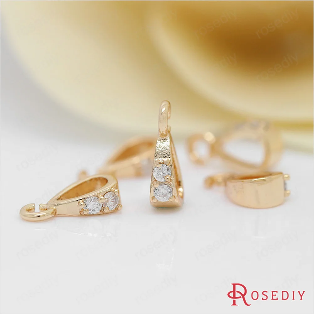 (D594)4 шт. 5x10 мм 24K позолоченная латунь цвета шампанского с разъемом циркониевые