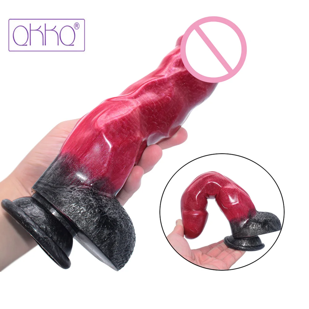 QKKQ High Quality Sexy Huge Dildo Double-layer Silicone Suction Cup Dildos Anal Stimulate Female Masturbator Sex Toys For Women