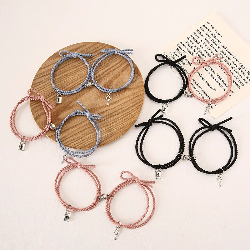 

Fashion Magnet Couple Bracelets For Lovers Distance Womens Bracelet For Men Braided String Bracelet Minimalist Jewelry Sets