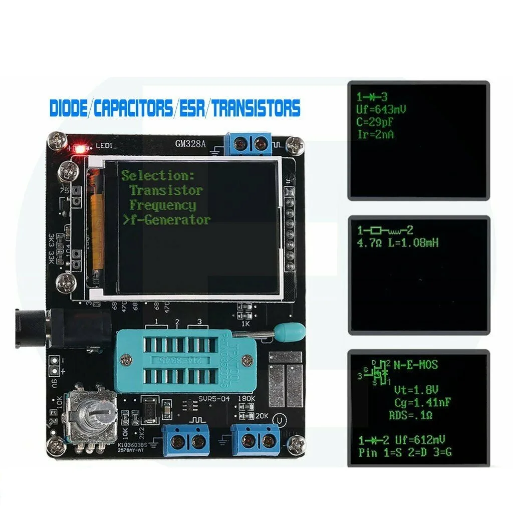 English/Russian GM328A LCD Transistor Tester Diode Capacitance ESR Voltage Frequency Meter PWM Square Wave Signal Generator | Инструменты