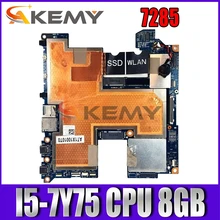 Akemy YXKCJ 7285 motherboard For DELL Latitude 7285 laptop motherboard mainboard LA-E441P with I5-7Y75 CPU 8GB RAM test 100% OK