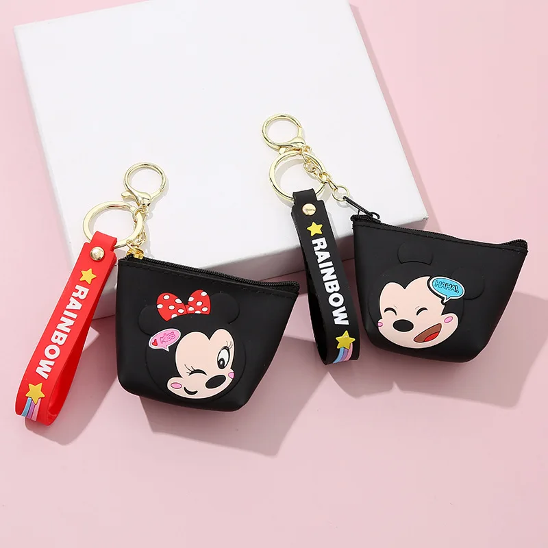 

Модный миниатюрный Кошелек для монет с героями Диснея, Минни, Микки Маус, квадратный кошелек на молнии с персонажами из аниме для детей, чехо...