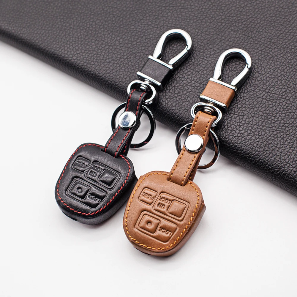 

Carrying Soft Leather Car Key Cover for Toyota Tarago RAV4 Corolla CamryFor Lexus 3 Button Smart Case