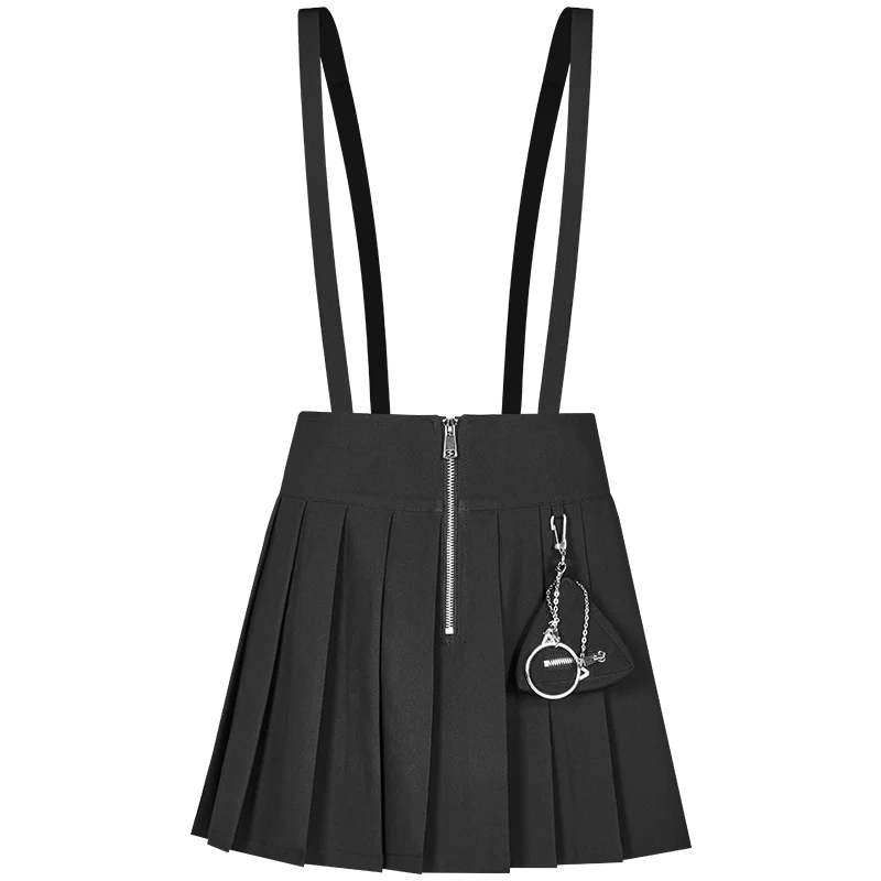 Женская плиссированная подвеска в стиле панк черная юбка с высокой талией PQ477BQ