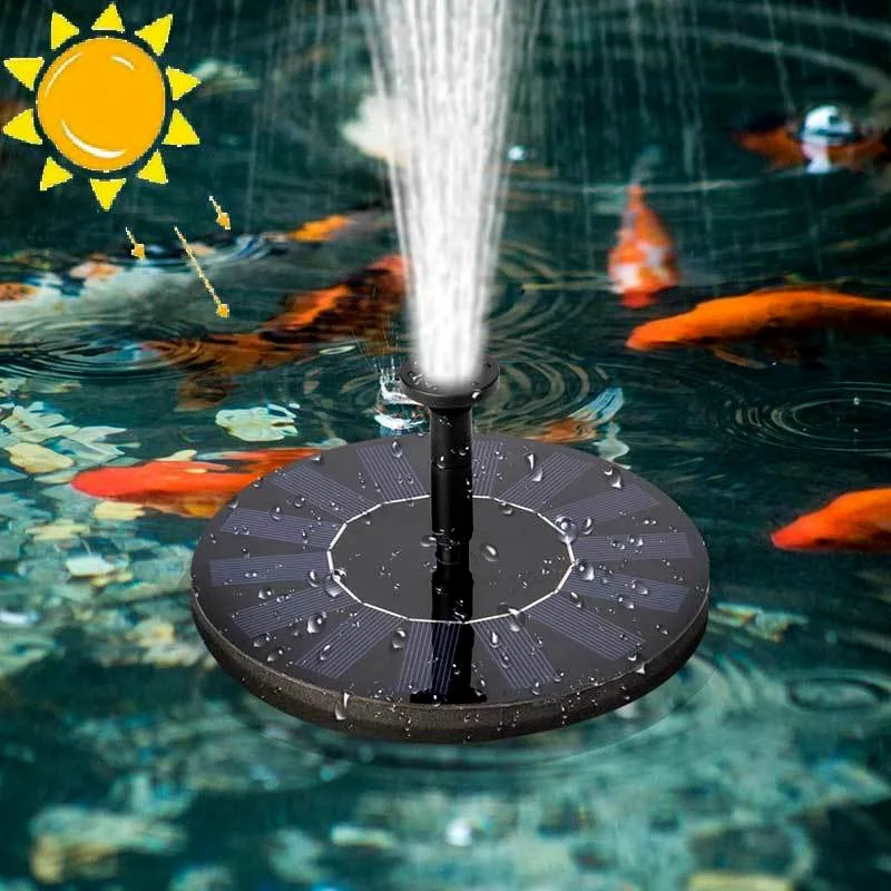 Водяной фонтан на солнечной энергии декоративный с плавающей батареей для птиц