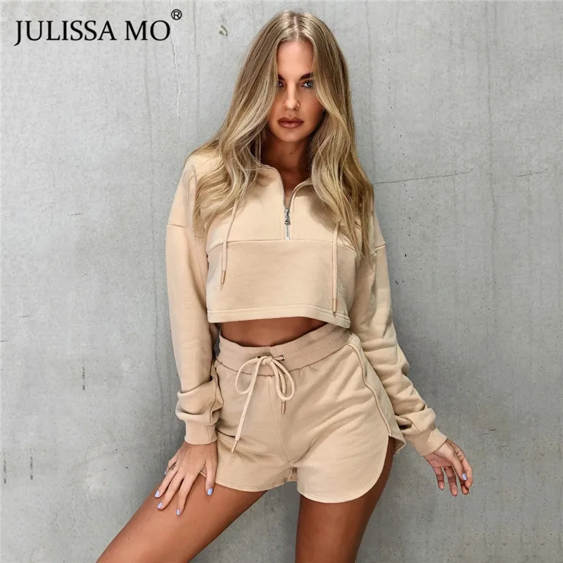 Женский спортивный костюм JULISSA MO из двух предметов розовый топ с капюшоном и