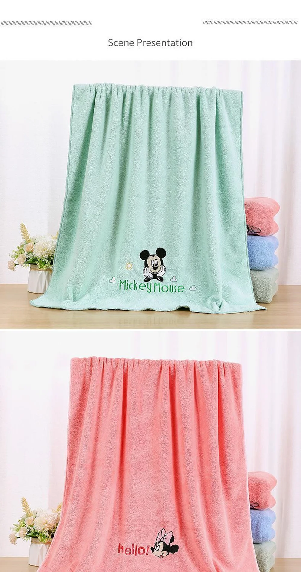 

Disney Mickey Minnie Mouse Boys Girls Beach Cover Up Bath Towel Fast Absorbent Boys Girls Beach Cover Up Bath Towel Towels