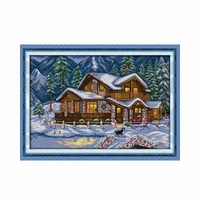 joy sunday warm winter handmade cross stitch kits patterns stamped 11ct 14ct printed counted threads embroidery needlework decor
