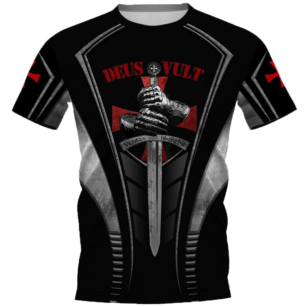 

CLOOCL Knights Templar Men T-shirts 3D Print Men Clothing Short Sleeve Casual Tees Unisex Harajuku Pullovers Harajuku T Shirts