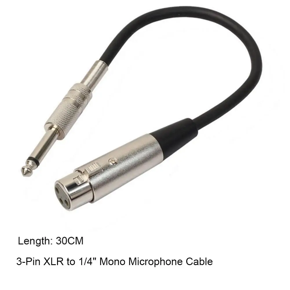 Моно микрофонный кабель со штекером XLR на 1/4 дюйма 30 см 3 контакта вход Aux TRS 6 35 мм