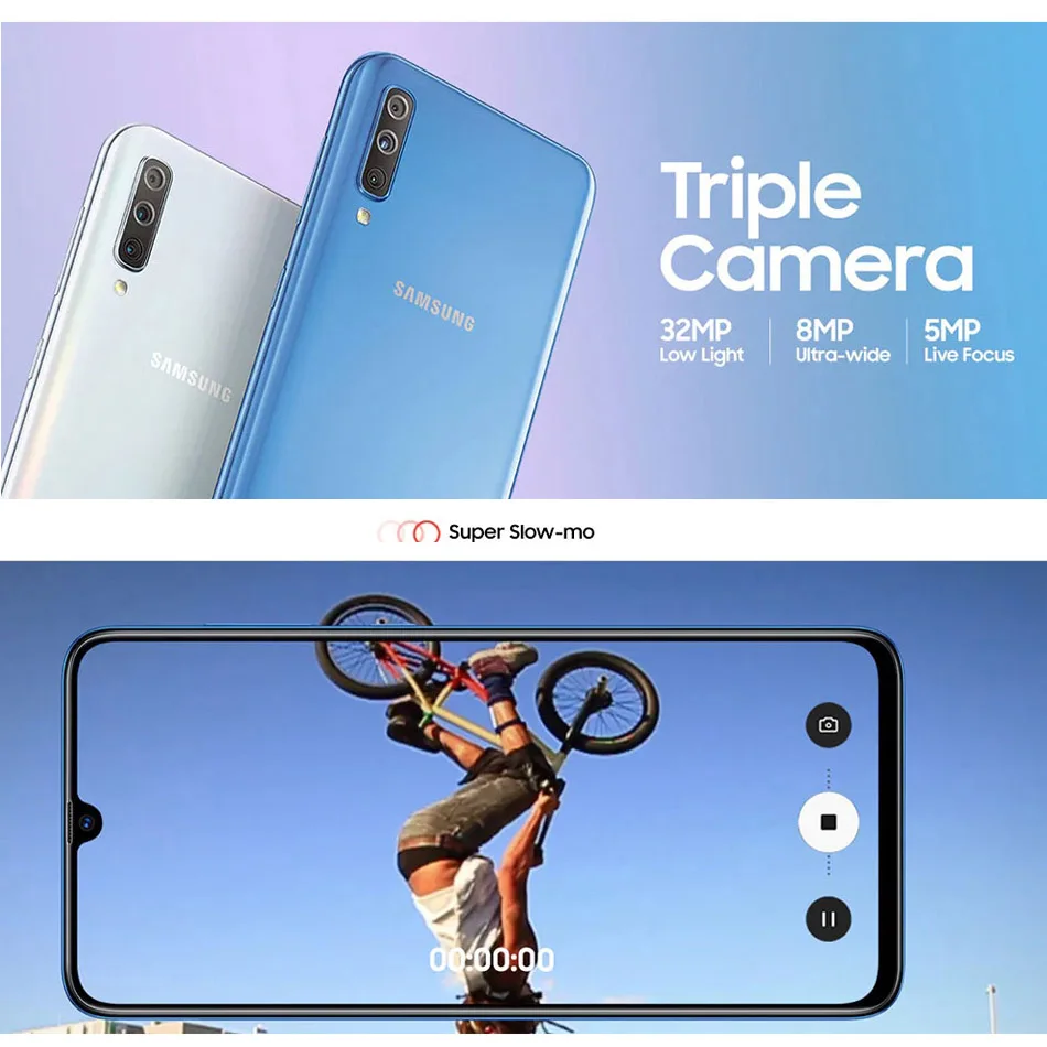 Мобильный телефон samsung Galaxy A70 A705MN-DS, 6 ГБ, 128 ГБ, Snapdragon 675, две sim-карты, 6,7 дюйма, 32 МП, тройная камера заднего вида, 4500 мАч, 4G