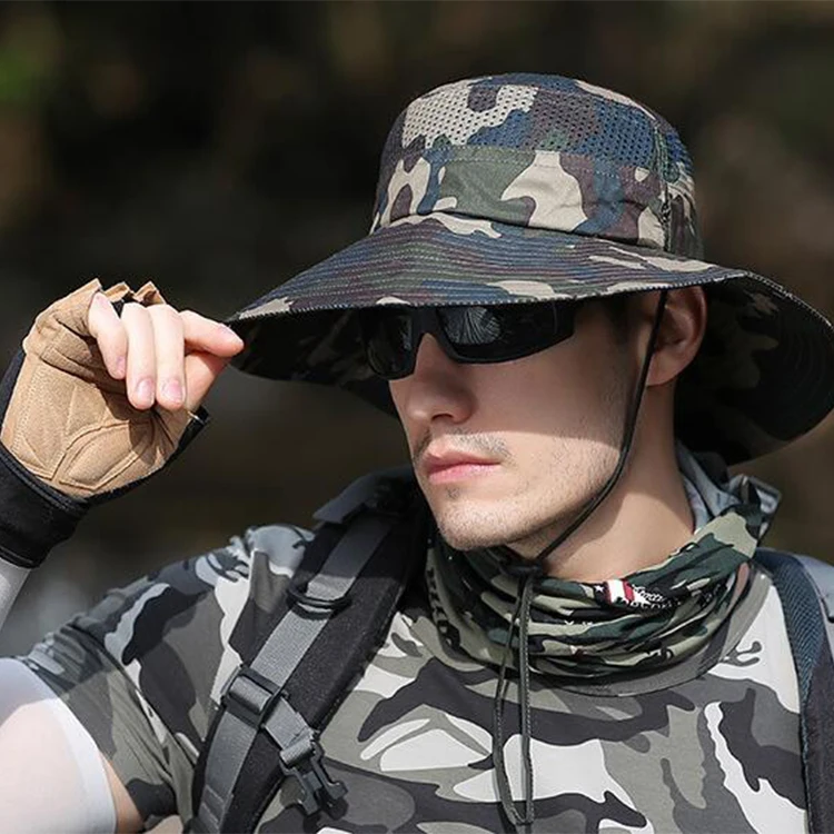 UPF 50 + шляпа от солнца ведро Осенняя мужская женская рыболовная Boonie Защита УФ