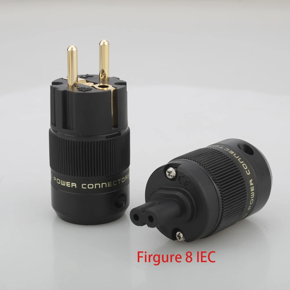 Штепсельная Вилка Audiocrast Schuko 5 пар Firgure 8 C7 IEC гнездовой разъем 24 К позолоченный DIY