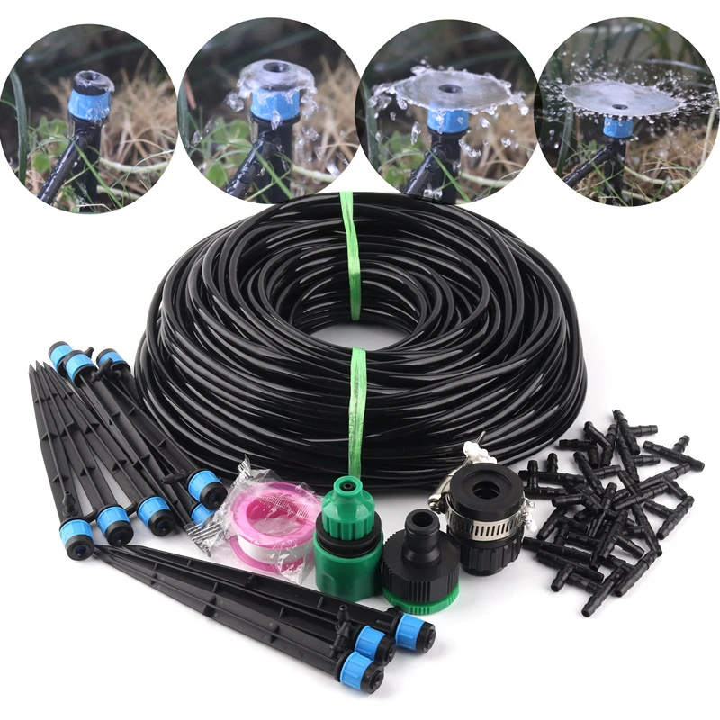 

7m~42m Garden Irrigation System Blue Adjustable Ground Insert Dripper Watering Kits Greenhouse DIY Micro Irrigation Kits