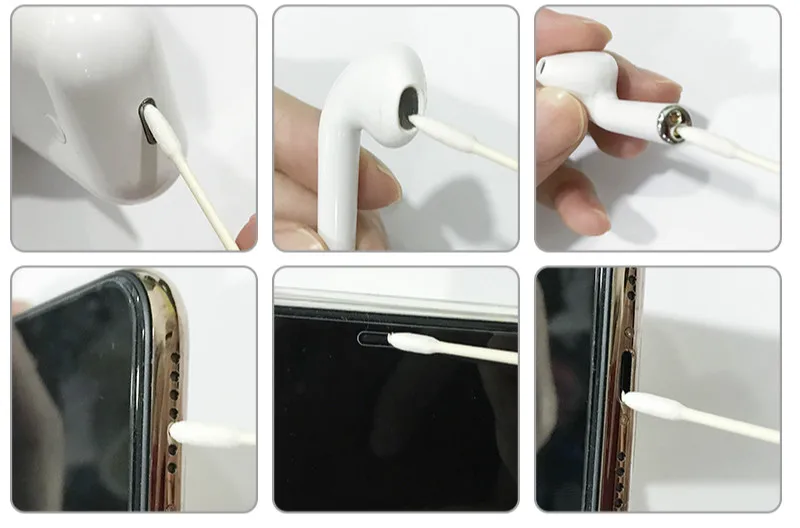 25 шт ватные одноразовые тампоны для Airpods Airpod чехол инструмент для очистки для AirPods Pro Наушники порт для зарядки телефона для AirpodsCleaner