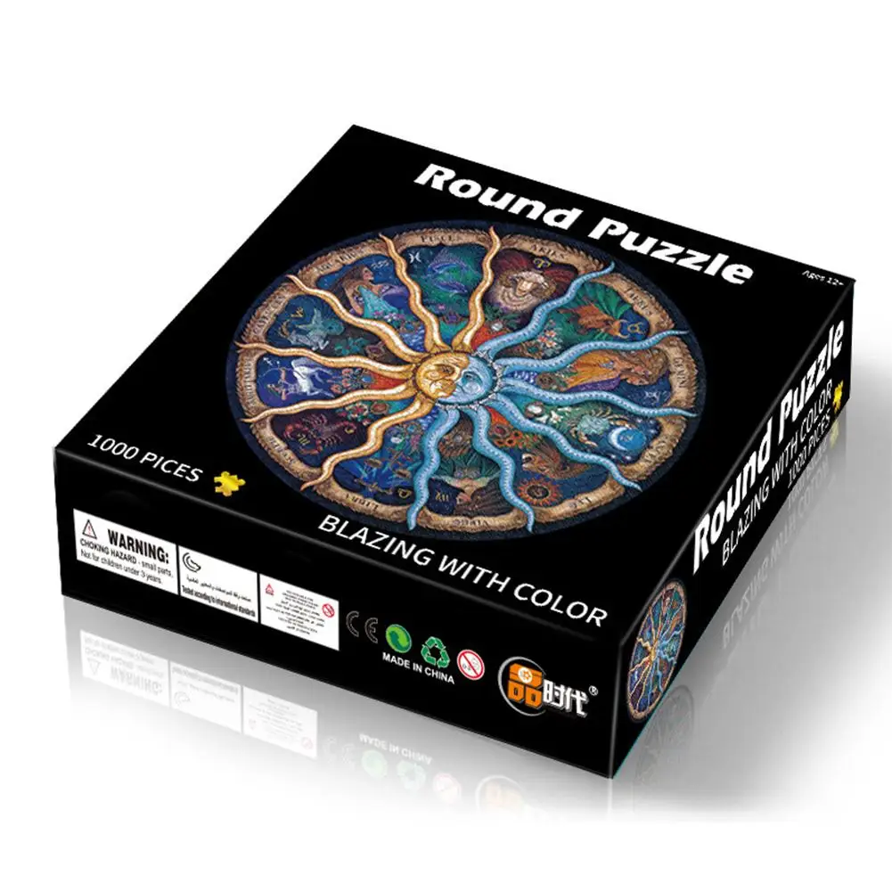 

1000PCS/Set Puzzles Round Jigsaw Puzzle Rainbow Earth Outer Space Decompression Toy Jigsaw For Adults Children