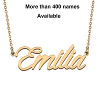 cursive initial letters name necklace for emilia birthday party christmas new year graduation wedding valentine day gift