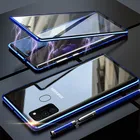 Магнитный чехол для Samsung M31, M21, M30s, двусторонний чехол из закаленного стекла для Samsung Galaxy M31, M21, M30s