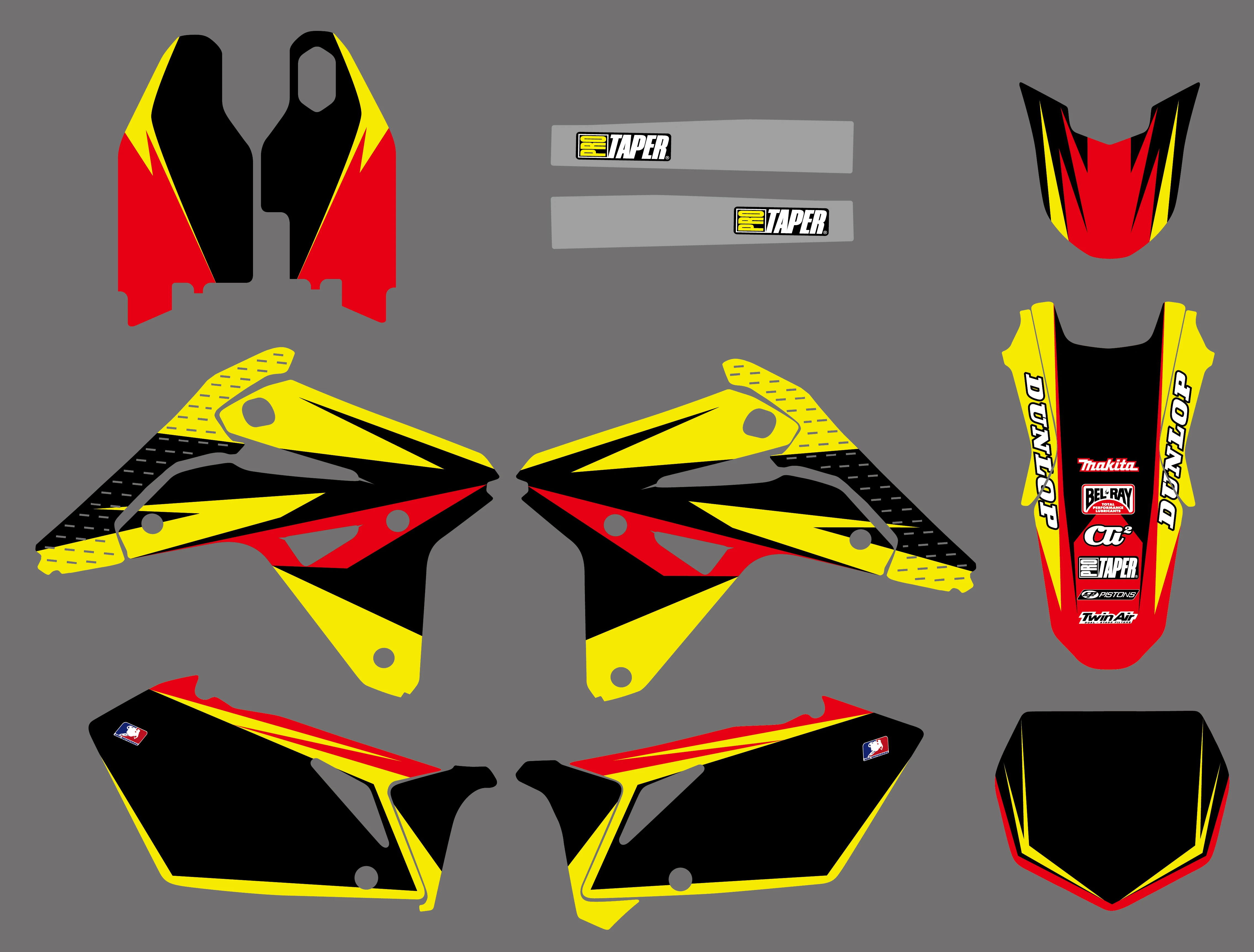 NICECNC Желтые Черные мотоциклетные команда Графический задний план наклейки