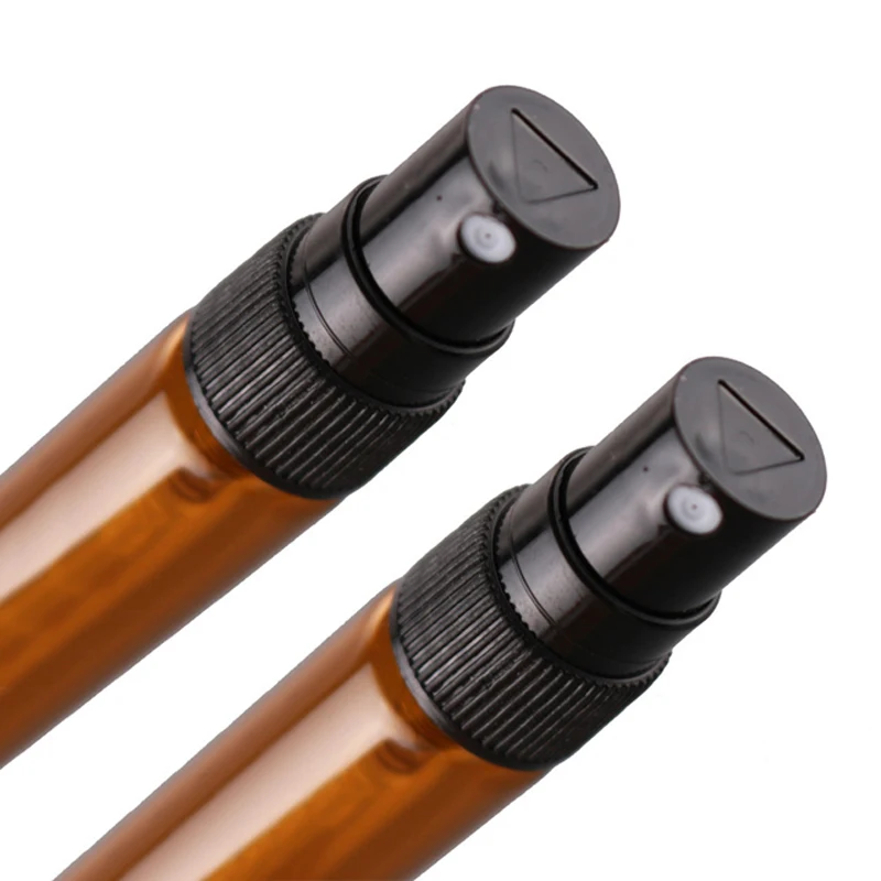 100 шт./лот пустая бутылка с распылителем 10 мл янтарные бутылки для эфирных масел