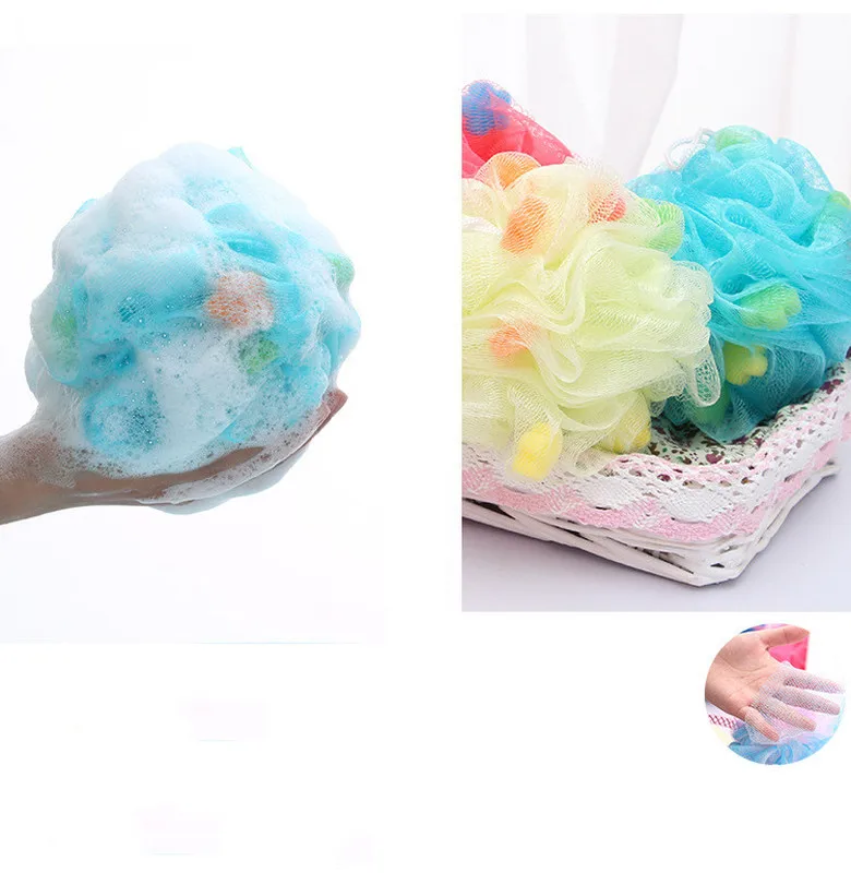 

1pcs Lovely Soft Large Sponge Bath Ball Bath Sponge Multi Color Choose Flower Bath Ball Bath Towel Strap for Bathroom