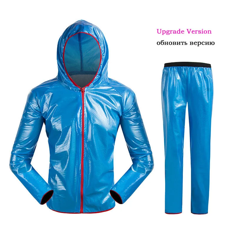 upgrade Blue Suit LIKE RAIN Водонепроницаемый плащ Для мужчин на открытом воздухе для верховой езды, против дождя костюм Для женщин Модный ветрозащитный дождевик плащ для мотоцикла RC01 - Цвет: upgrade Blue Suit