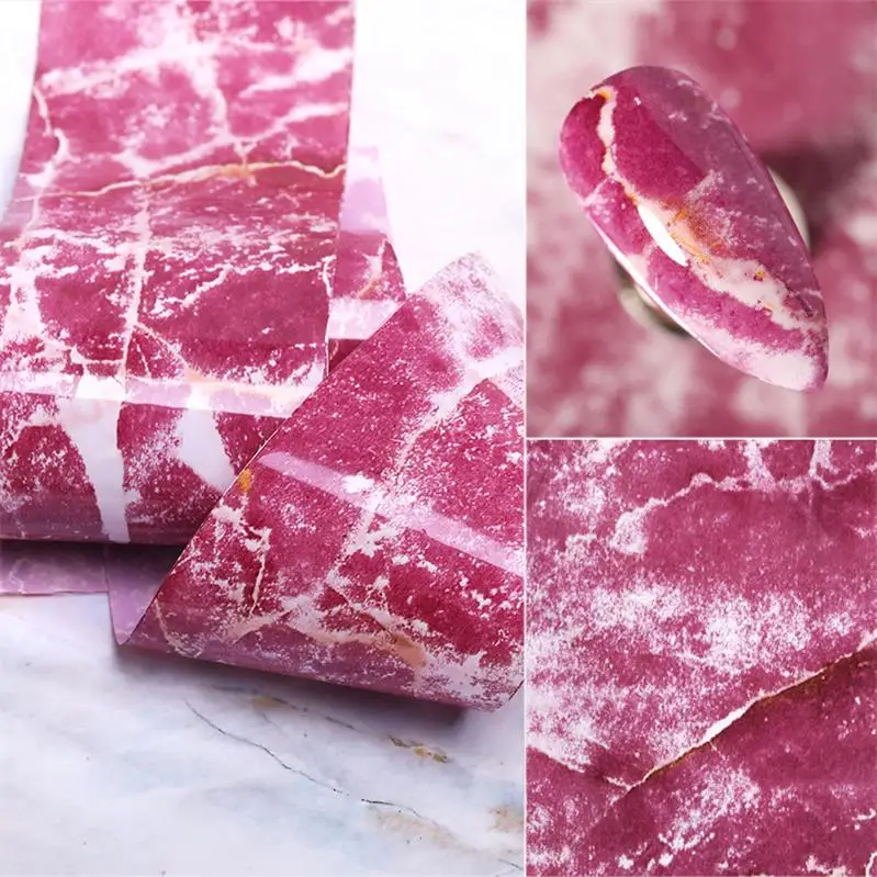 Pattern-3 1 рулон мраморной металлической фольги для ногтей, слайдер, голографическая переводная пленка, наклейка, клей, Звездный маникюр, Декор, набор фольги для ногтей - Цвет: Pattern-3