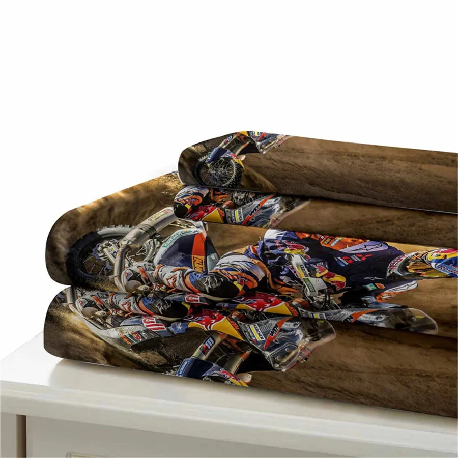 HELENGILI 3D Постельное белье с принтом &quotмотоцикл&quot постельное Bedcloth Наволочка на