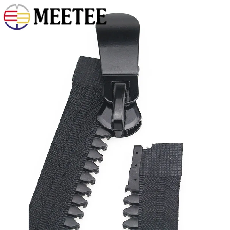 Meetee 15#70 см смолы молнии двойной слайдер один Съемник открывающийся автоматический замок длинная молния для куртки Открытый рюкзак аксессуары