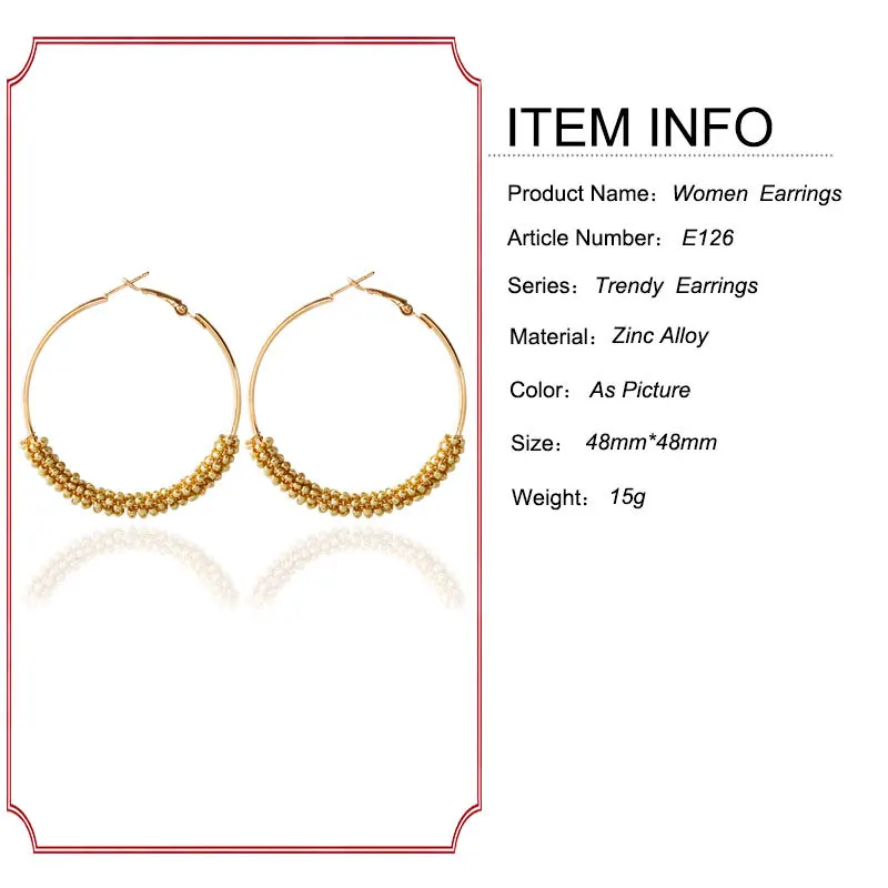 Богемные круглые серьги кольца с множеством семян модные большим названием Kpop